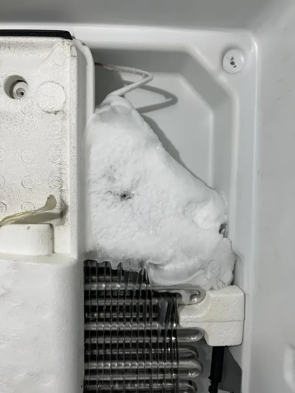 Frosted evaporator, defrost fault
