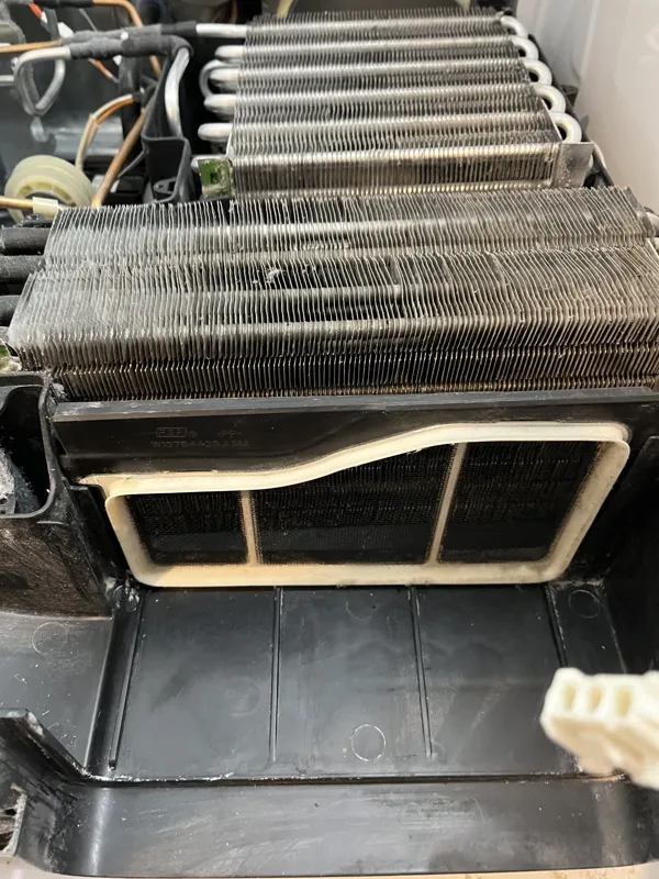 After: the same dryer, coils and filter cleaned